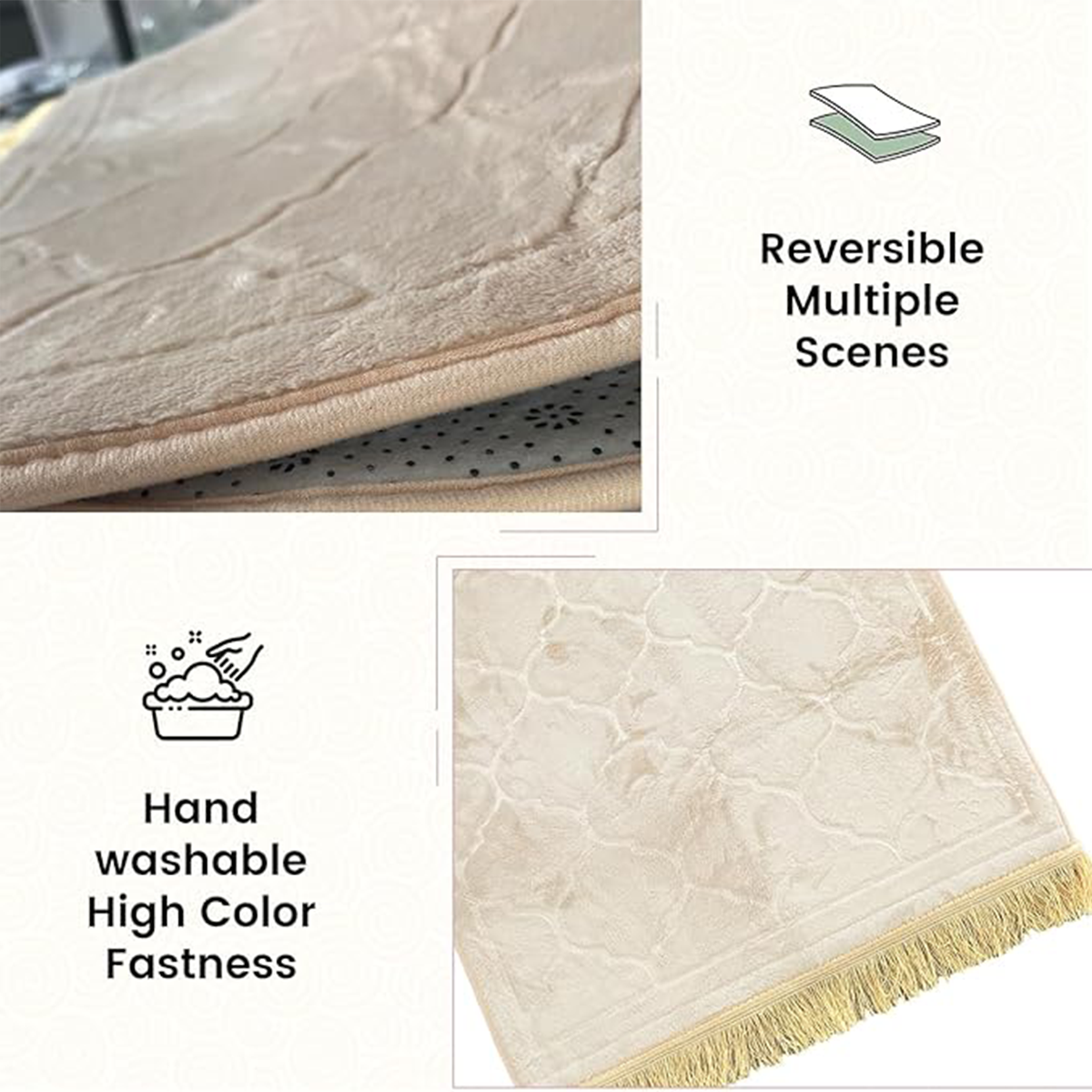 Tapis de Prière Islamique Antidérapant – Confort Élégant et Design Moderne