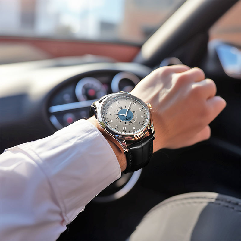 Montre Classique Élégante pour Homme – Bracelet Cuir – Style Modeste et Chic