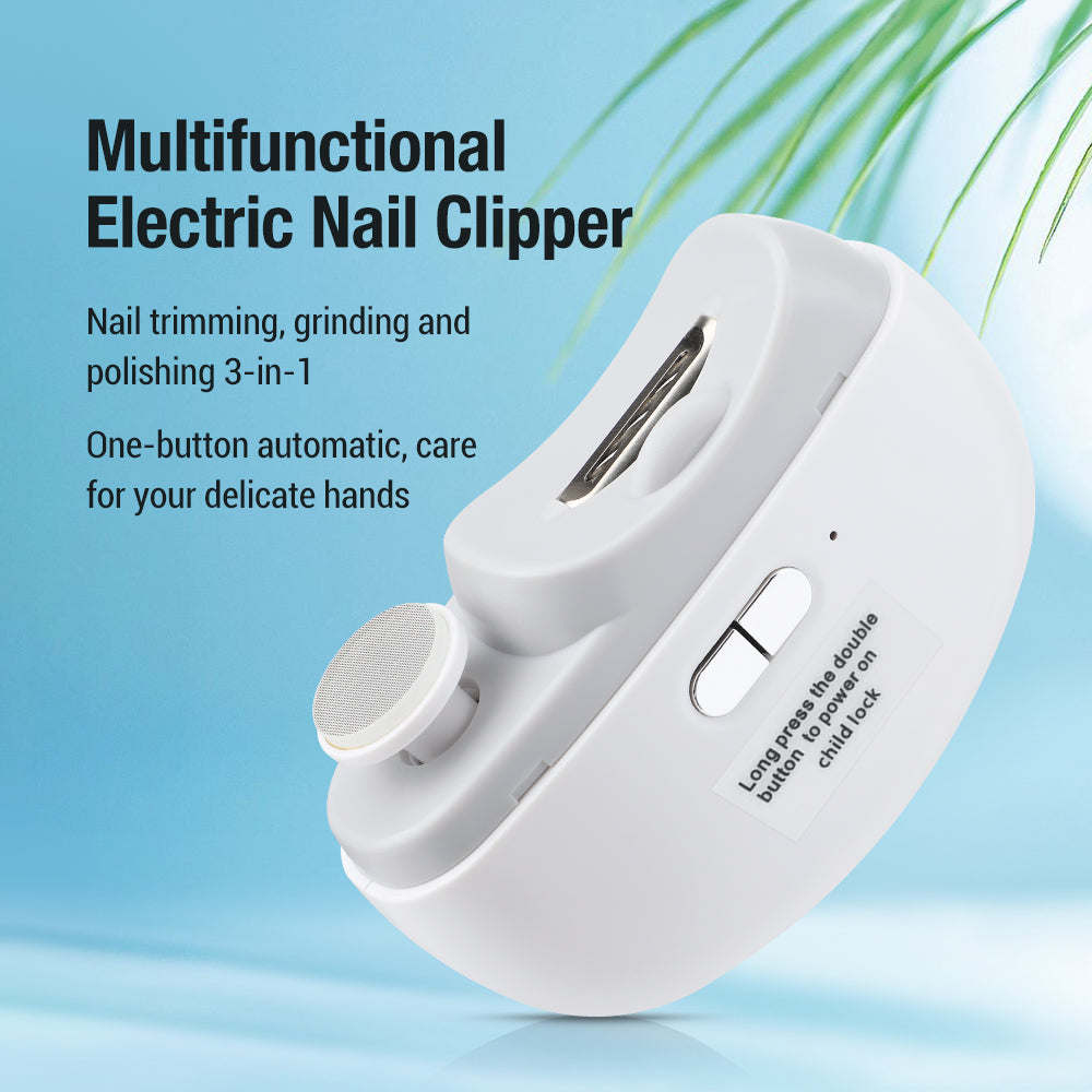Coupe-Ongles Électrique 3-en-1 Rechargeable – Limage, Polissage et Coupe Automatique – Pour Adultes et Enfants